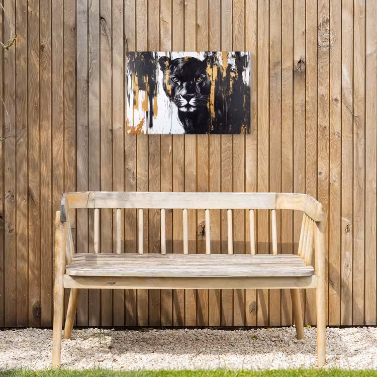 Panter - Zwart - Abstract - Verfstreken Tuinposter op houten frame 2 cm dik klein -sfeer4