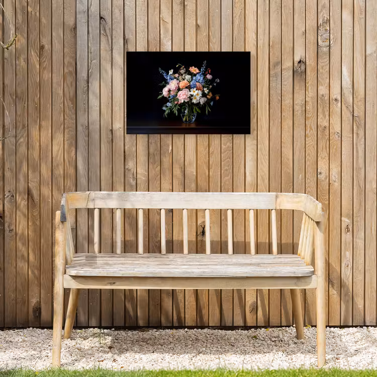 Pastel - Bloemen - Glazen - Vaas Tuinposter op houten frame 2 cm dik klein -sfeer4
