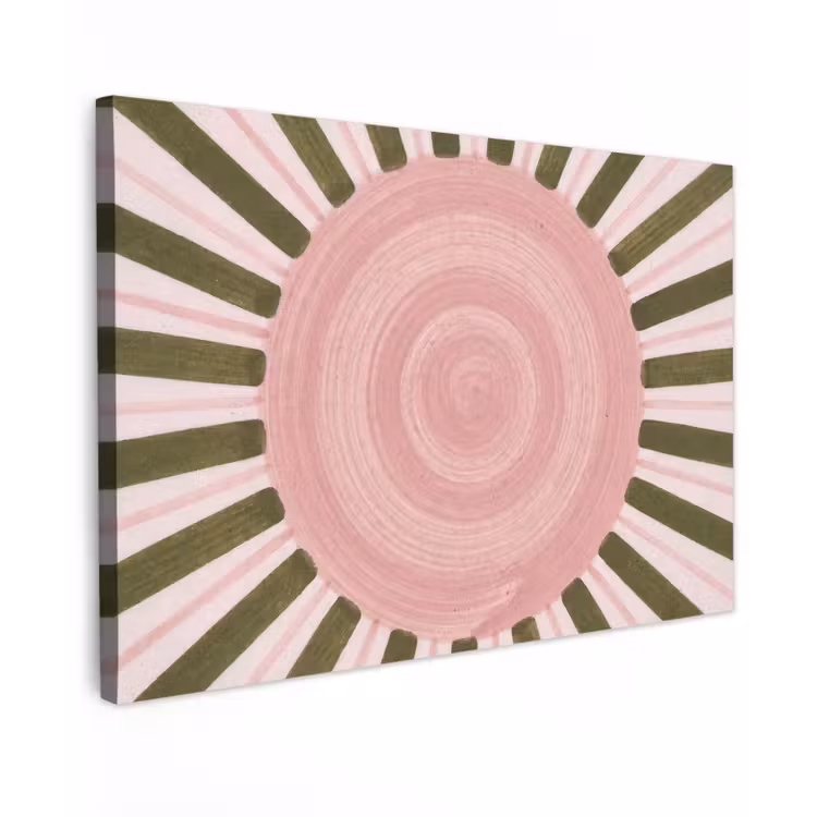 Patroon - Cirkel - Stralen - Abstract - Roze Tuinposter op houten frame 2 cm dik klein -3d