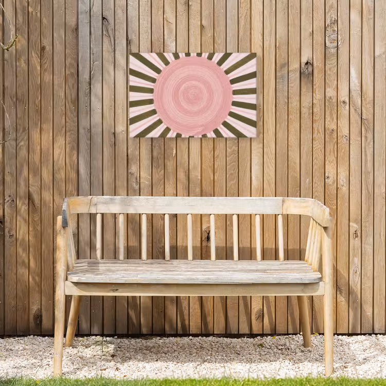 Patroon - Cirkel - Stralen - Abstract - Roze Tuinposter op houten frame 2 cm dik klein -sfeer4