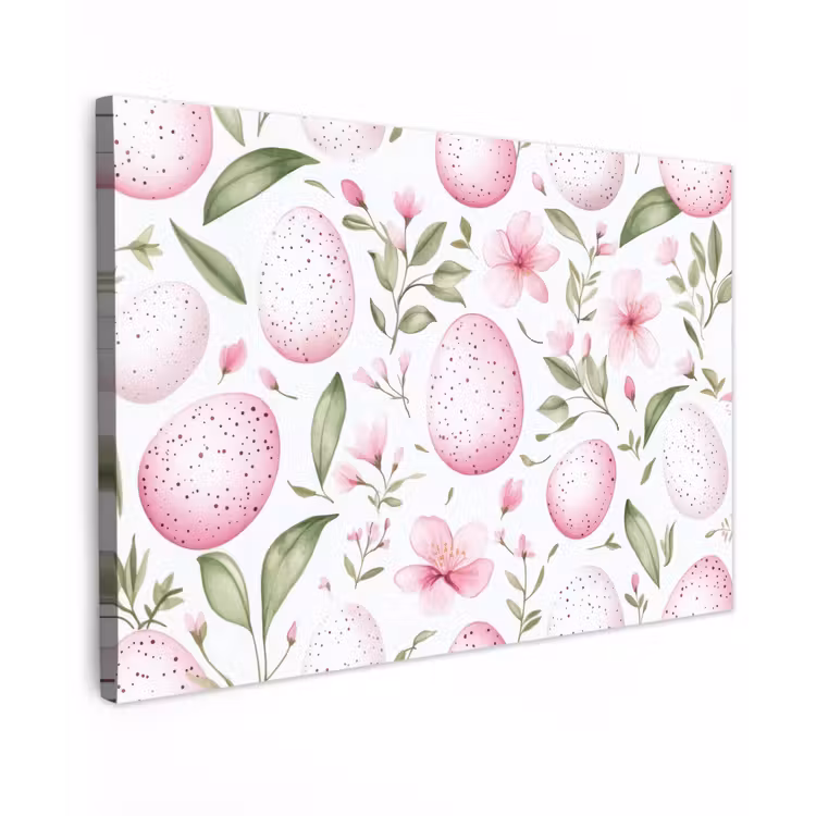 Patroon - Eieren - Roze - Pasen Tuinposter op houten frame 2 cm dik klein -3d