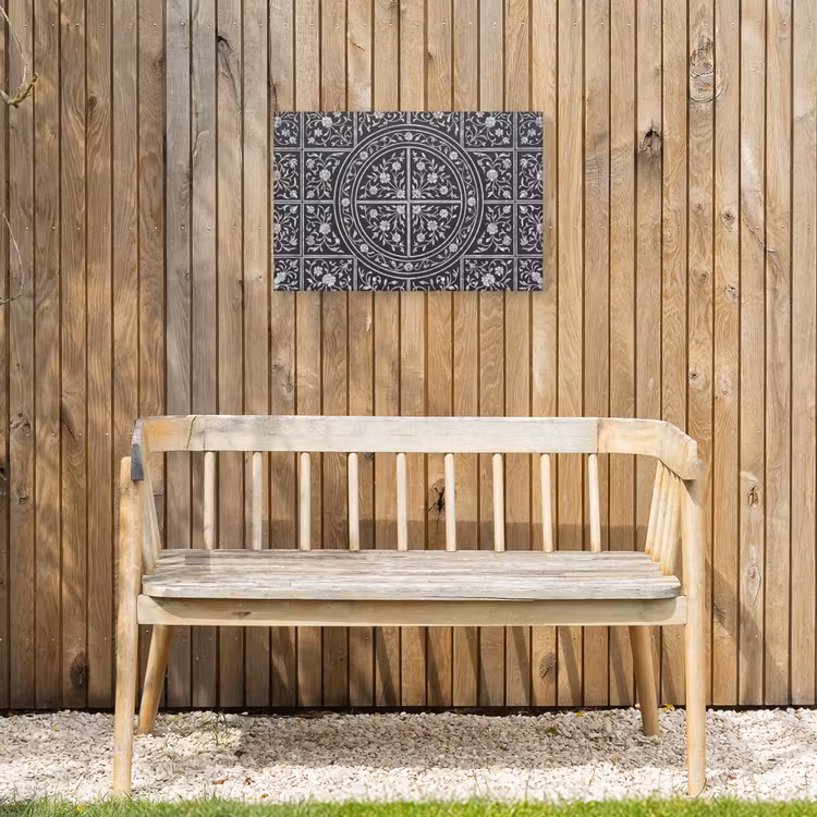 Patroon - Bloemmotief - Decoratie - Klassiek - Zwart Tuinposter op houten frame 2 cm dik klein -sfeer4