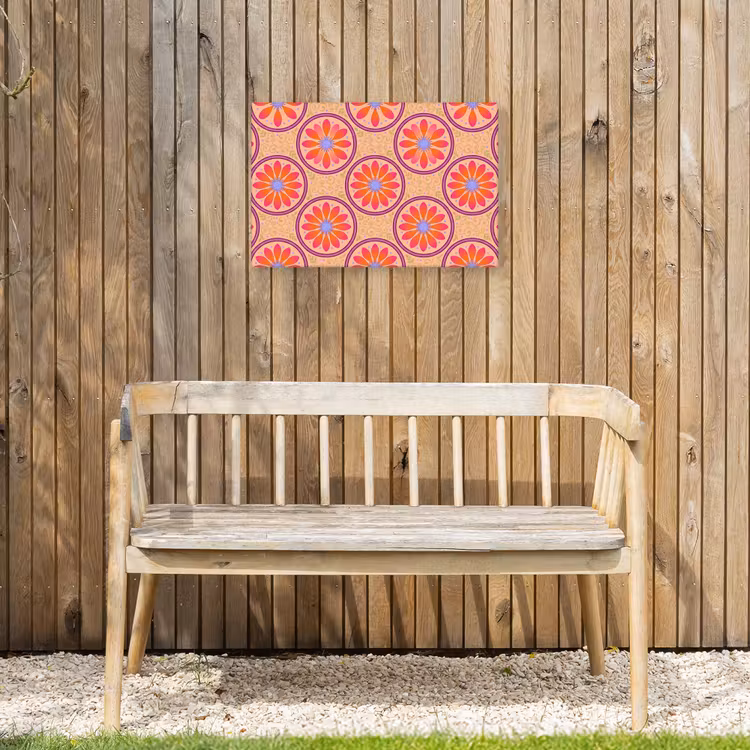 Patroon - Bloemen - Decoratief - Kleurrijk - Modern Tuinposter op houten frame 2 cm dik klein -sfeer4
