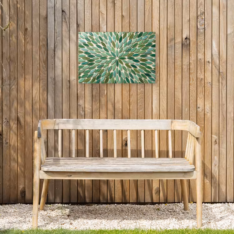 Patroon - Blad - Groen - Abstract Tuinposter op houten frame 2 cm dik klein -sfeer4