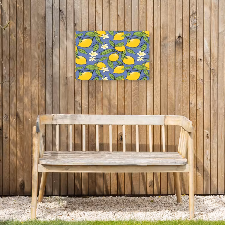 Patroon - Citroen - Illustratie Tuinposter op houten frame 2 cm dik klein 845 -sfeer4