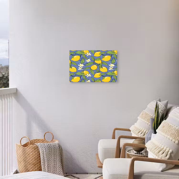 Patroon - Citroen - Illustratie Tuinposter op houten frame 2 cm dik klein 845 -sfeer1