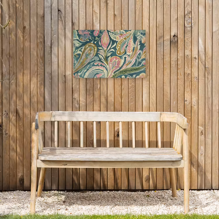 Patroon - Kleurrijk - Sierlijk - Groen Tuinposter op houten frame 2 cm dik klein -sfeer4