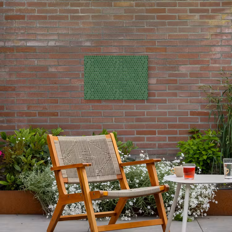 Penny - Mozaïek - Bosgroen - Green Tuinposter op houten frame 2 cm dik klein 845 -sfeer3