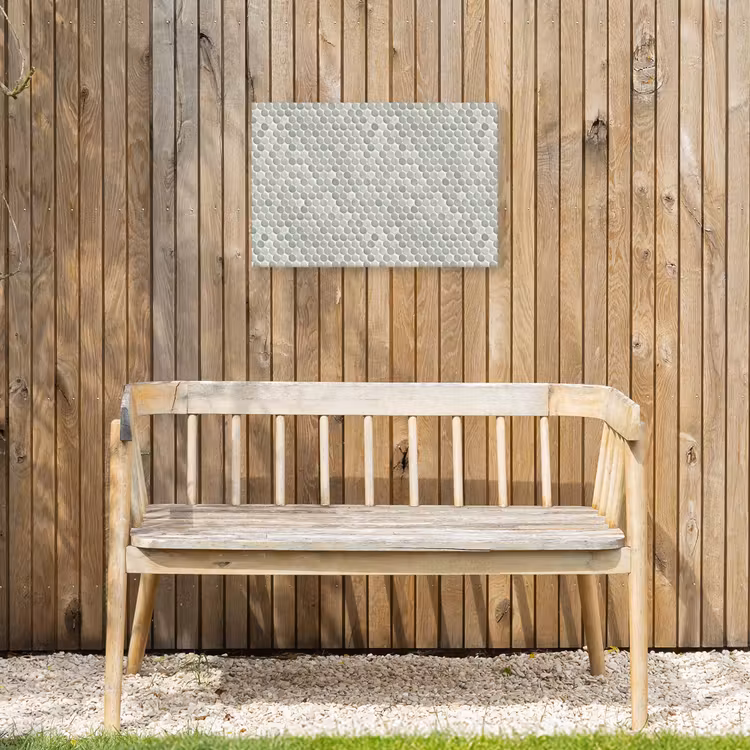 Penny - Mozaïek - Lichtgrijs Tuinposter op houten frame 2 cm dik klein 845 -sfeer4