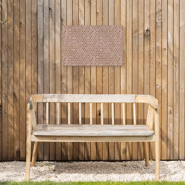 Penny - Mozaïek - Oudroze - Terracotta Tuinposter op houten frame 2 cm dik klein 845 -sfeer4