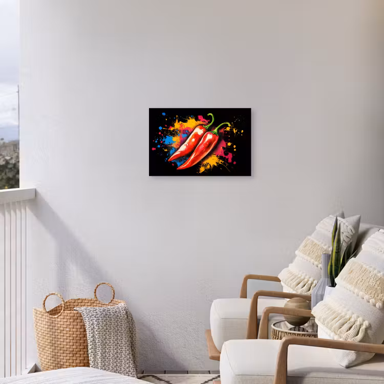 Peper - Graffiti - Verf - Abstract - Modern - Kleurrijk Tuinposter op houten frame 2 cm dik klein -sfeer1