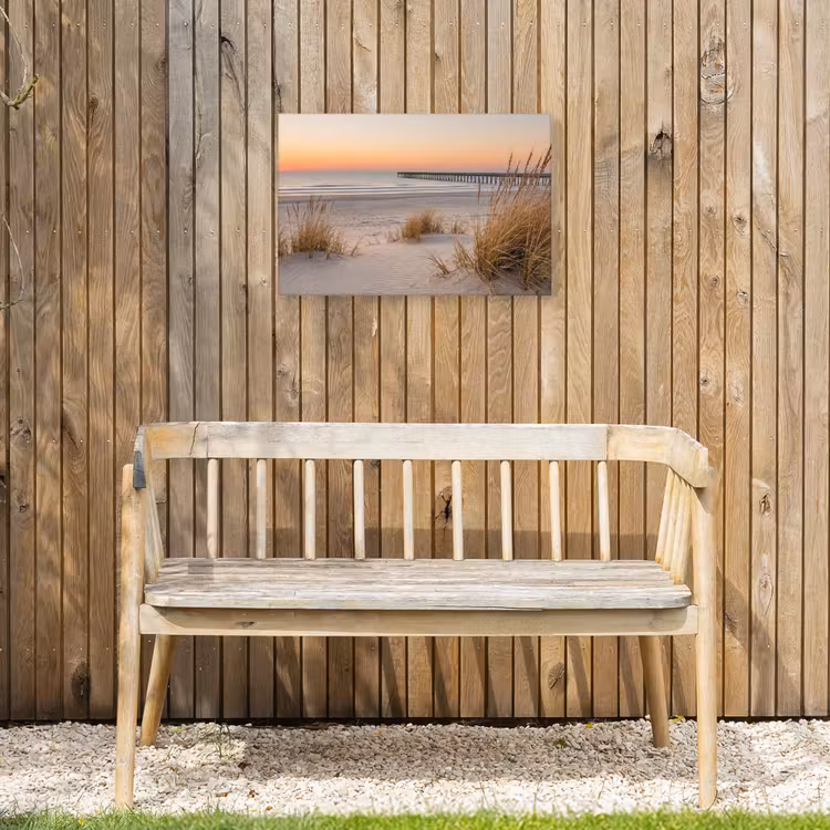 Pier - Zonsondergang - Strand Tuinposter op houten frame 2 cm dik klein -sfeer4