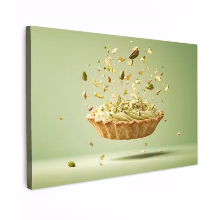 Pistache - Taart - Noten - Eten Tuinposter op houten frame 2 cm dik klein -3d