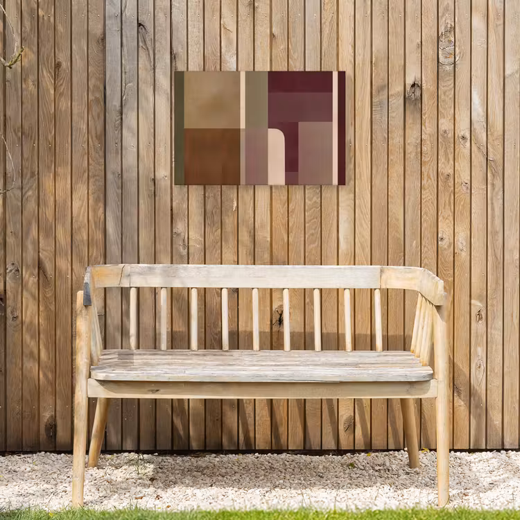 Vlakken - Abstract - Bordeaux - Lijnen Tuinposter op houten frame 2 cm dik klein -sfeer4