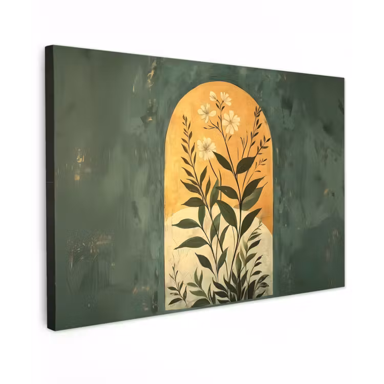 Plant - Bloemen - Wit Tuinposter op houten frame 2 cm dik klein -3d