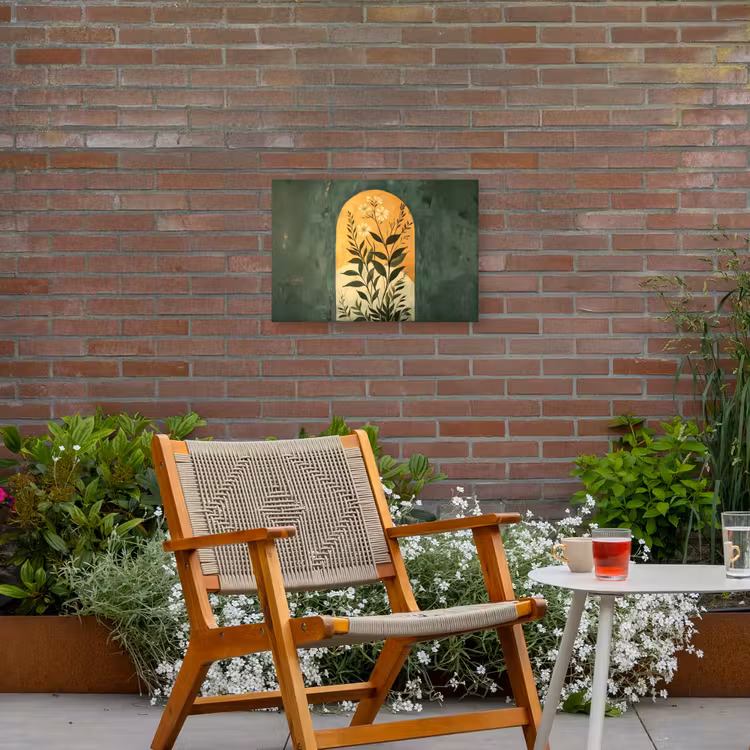 Plant - Bloemen - Wit Tuinposter op houten frame 2 cm dik klein -sfeer3