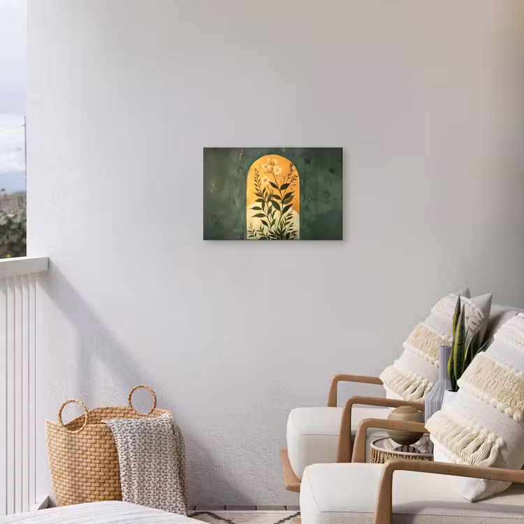 Plant - Bloemen - Wit Tuinposter op houten frame 2 cm dik klein -sfeer1