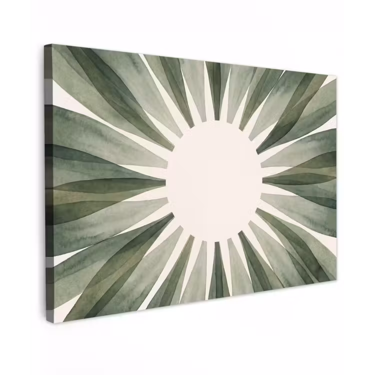 Planten - Abstract - Waterverf - Groen - Natuur Tuinposter op houten frame 2 cm dik klein -3d