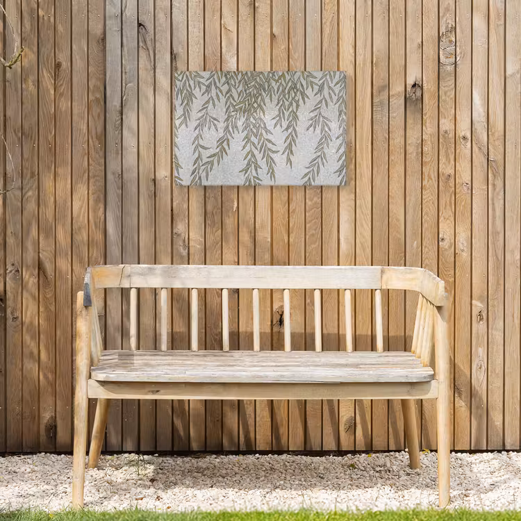 Planten - Mozaïek - Patroon - Groen - Blauw Tuinposter op houten frame 2 cm dik klein -sfeer4