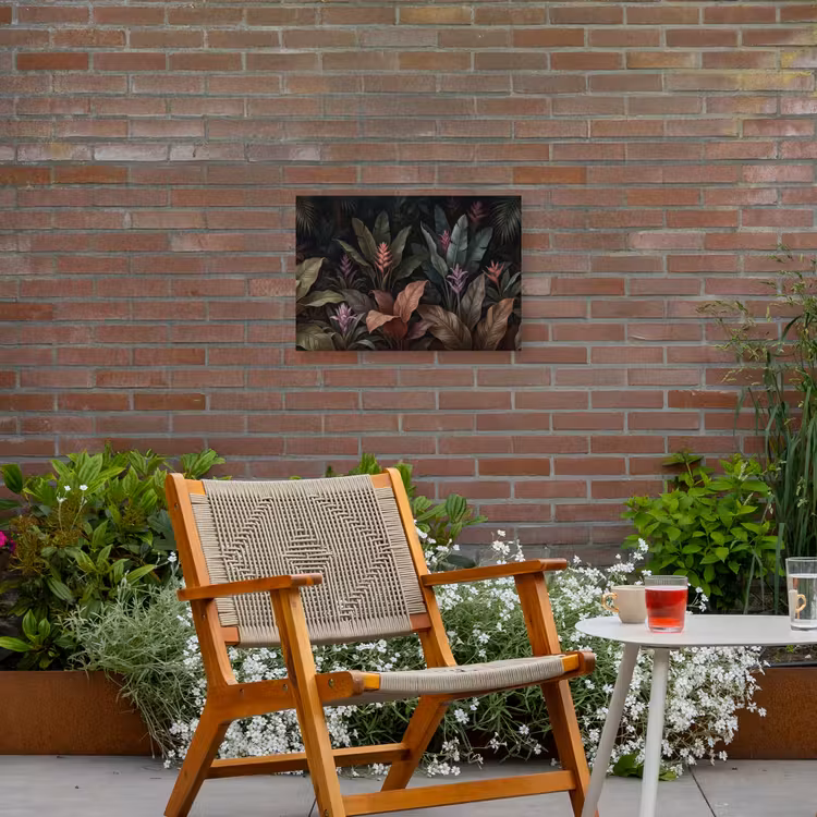 Planten - Tropisch - Jungle - Donker - Natuur Tuinposter op houten frame 2 cm dik klein -sfeer3