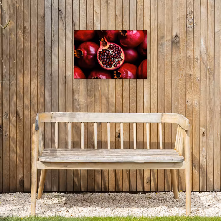 Granaatappel - Rood - Fruit Tuinposter op houten frame 2 cm dik klein -sfeer4
