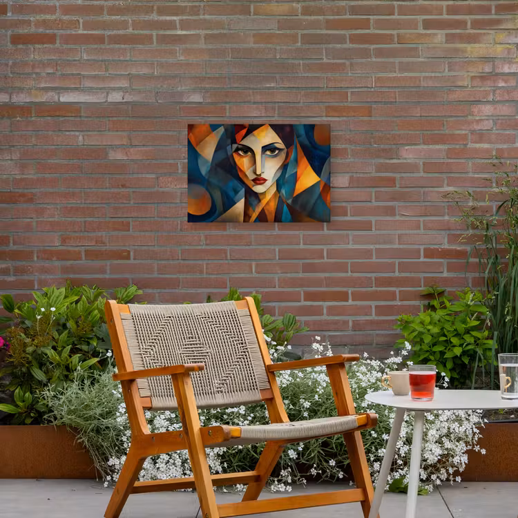 Portret - Abstract - Vormen Tuinposter op houten frame 2 cm dik klein -sfeer3