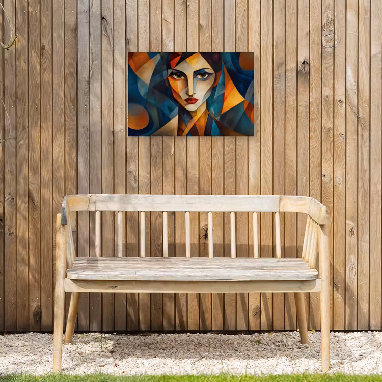 Portret - Abstract - Vormen Tuinposter op houten frame 2 cm dik klein -sfeer4