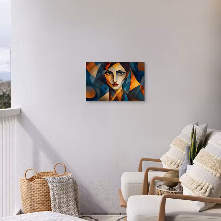 Portret - Abstract - Vormen Tuinposter op houten frame 2 cm dik klein -sfeer1