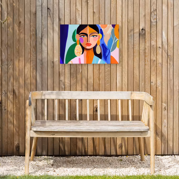 Portret - Vrouw - Modern Tuinposter op houten frame 2 cm dik klein -sfeer4