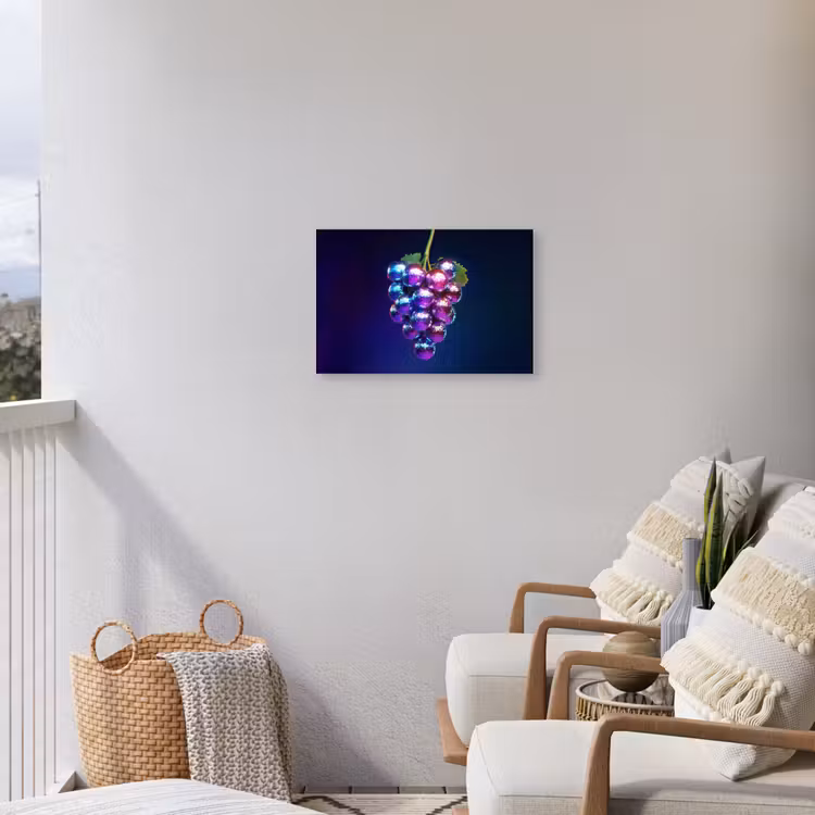 Paars - Disco - Feest - Druif Tuinposter op houten frame 2 cm dik klein -sfeer1