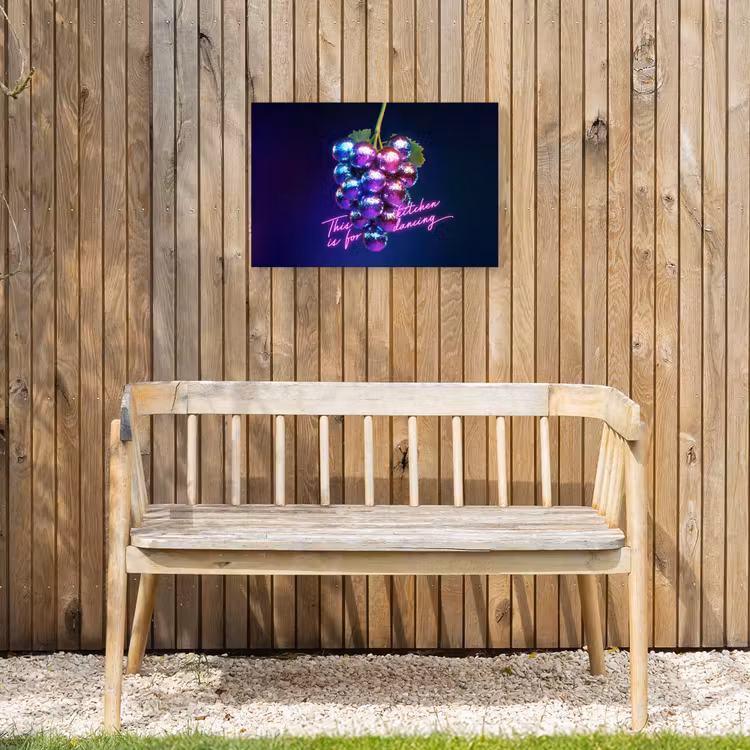 Quote - Neon - Disco - Druiven Tuinposter op houten frame 2 cm dik klein -sfeer4