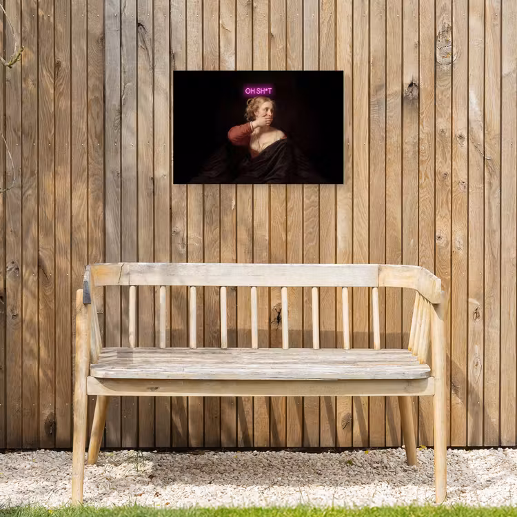 Quote - Neon - vrouw Tuinposter op houten frame 2 cm dik klein -sfeer4
