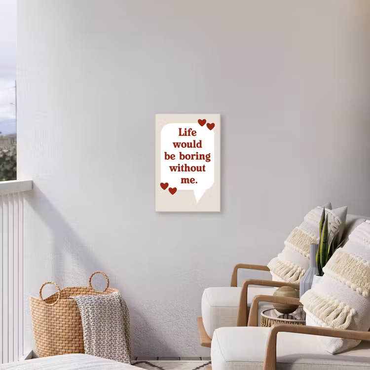 Quote - Tekstballon - Hartjes Tuinposter op houten frame 2 cm dik klein -sfeer1