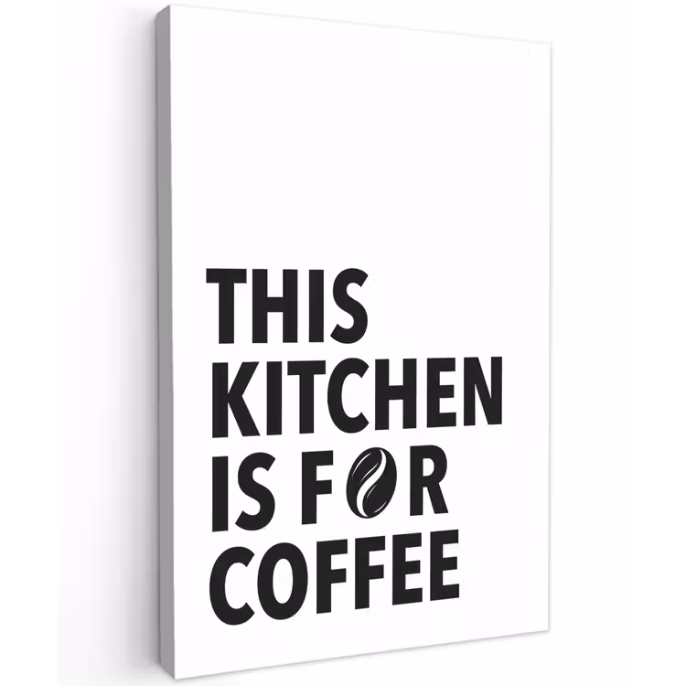 Quotes - Koffie - Bonen - Modern Tuinposter op houten frame 2 cm dik klein -3d