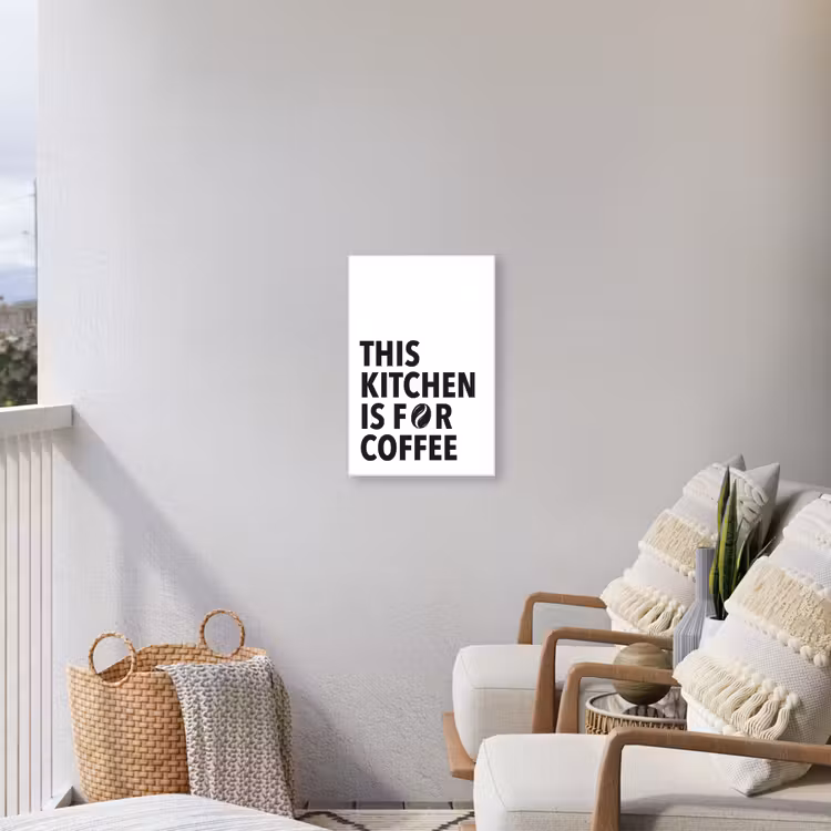 Quotes - Koffie - Bonen - Modern Tuinposter op houten frame 2 cm dik klein -sfeer1