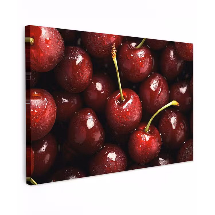 Rood - Fruit - Kersen Tuinposter op houten frame 2 cm dik klein -3d