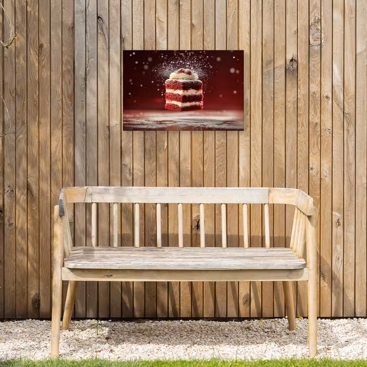 Rode - Velvet - Taart - Eten Tuinposter op houten frame 2 cm dik klein -sfeer4