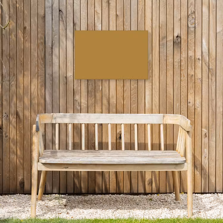Rhythmic - Ochre - Geel Tuinposter op houten frame 2 cm dik klein 845 -sfeer4