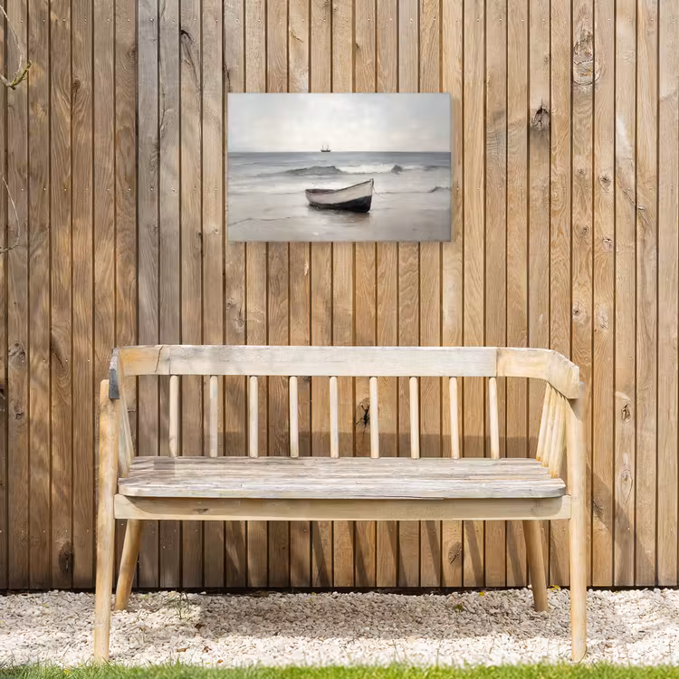 Roeiboot - Zee - Horizon Tuinposter op houten frame 2 cm dik klein -sfeer4