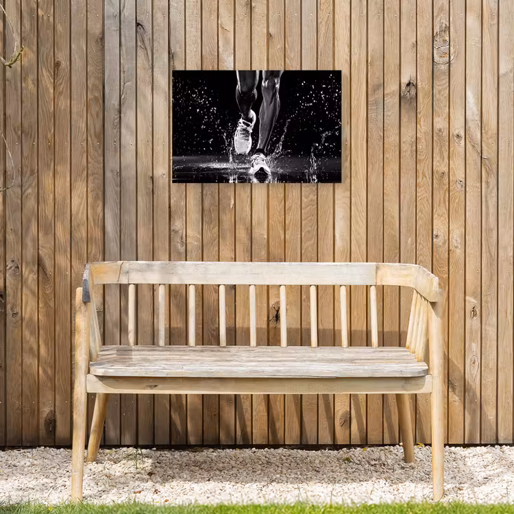 Hardloopschoenen - Rennen - Druppels - Zwart Tuinposter op houten frame 2 cm dik klein -sfeer4