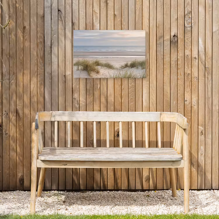 Zandstrand - Bewolkt - Duinen Tuinposter op houten frame 2 cm dik klein -sfeer4