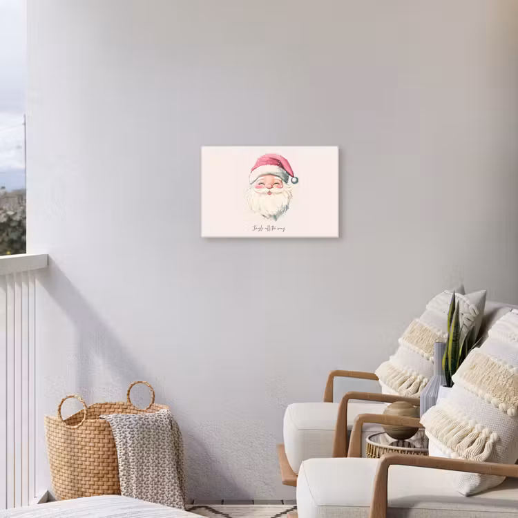Kerstman - Kerst - Quote - Beige Tuinposter op houten frame 2 cm dik klein -sfeer1