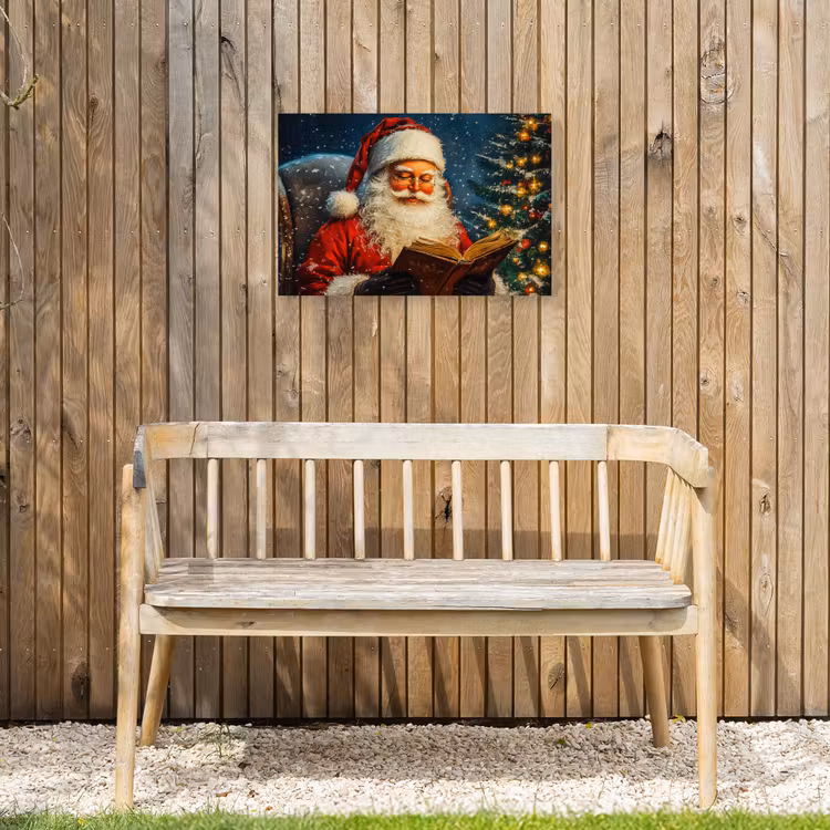 Kerstman - Kerst - Winter - Kerstboom Tuinposter op houten frame 2 cm dik klein -sfeer4