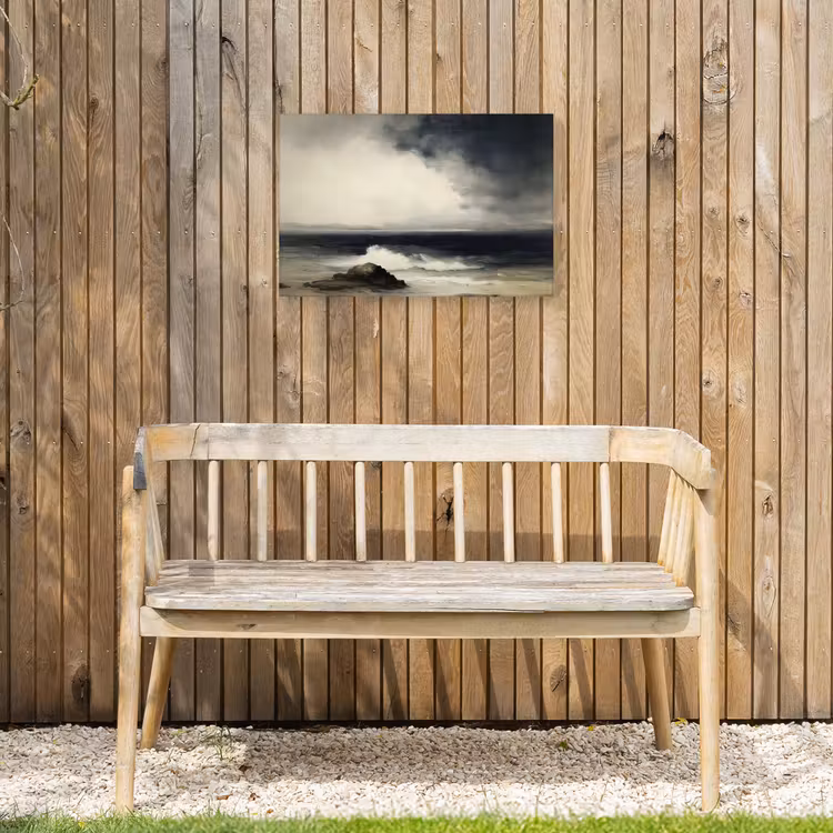 Zee - Rotsen - Storm Tuinposter op houten frame 2 cm dik klein -sfeer4