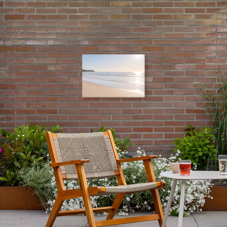 Zee - Zon - Zand Tuinposter op houten frame 2 cm dik klein -sfeer3