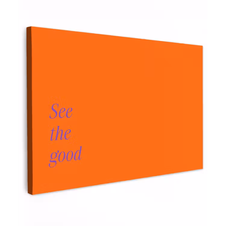 See te good - Paars - Oranje Tuinposter op houten frame 2 cm dik klein -3d