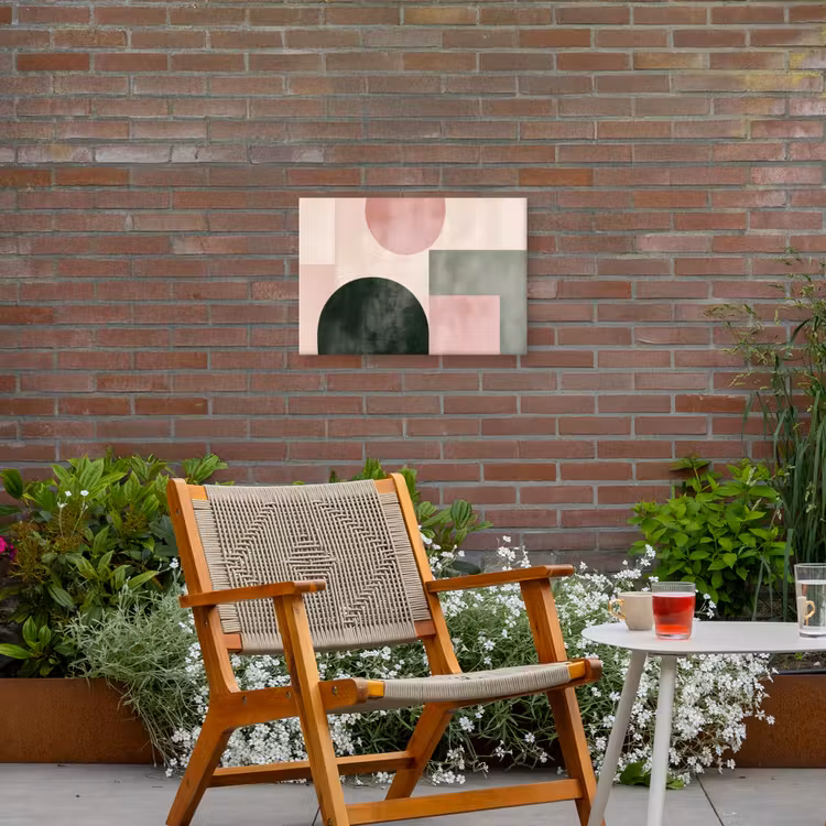 Vormen - Abstract - Cirkel - Zwart Tuinposter op houten frame 2 cm dik klein -sfeer3