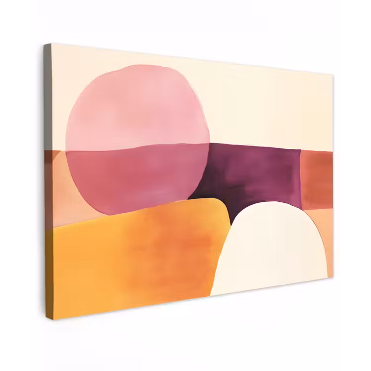 Vormen - Abstract - Kleurrijk Tuinposter op houten frame 2 cm dik klein -3d