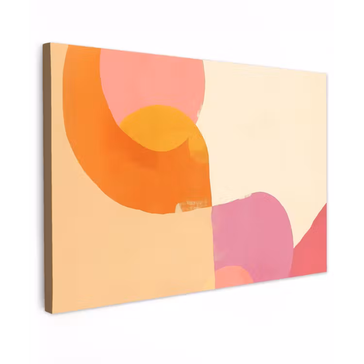 Vormen - Abstract - Kleurrijk Tuinposter op houten frame 2 cm dik klein -3d