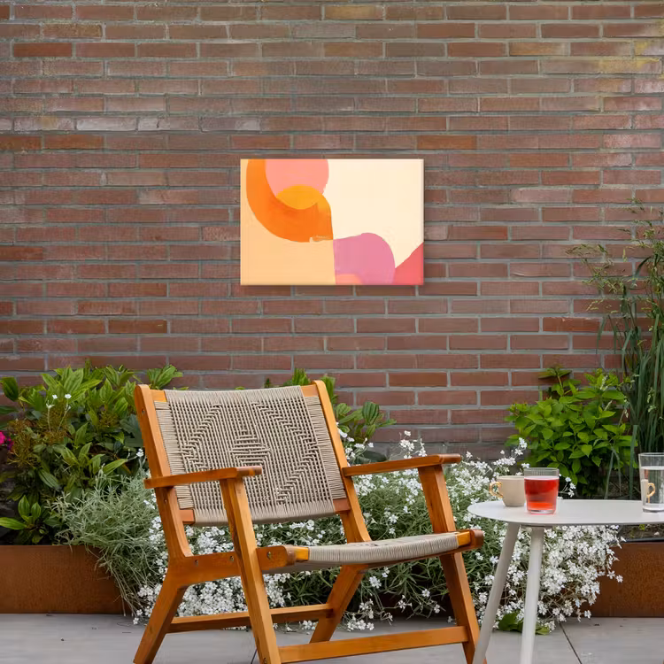 Vormen - Abstract - Kleurrijk Tuinposter op houten frame 2 cm dik klein -sfeer3